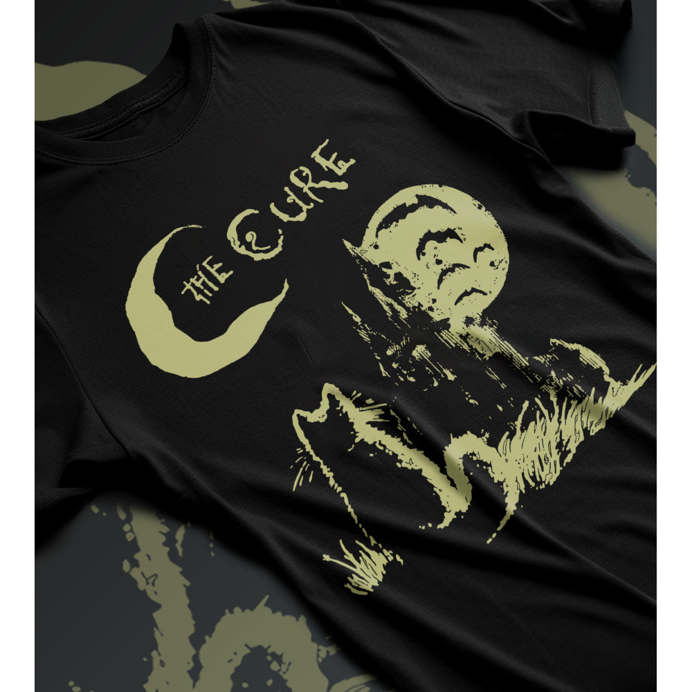 Camiseta Premium em Algodão Puro Camiseta Basica Algodao The Cure Robert Smith Cat Moon Night Rock N Roll Album Uni