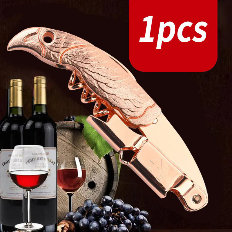 Saca-Rolhas Multifuncional De Aço Inoxidável Em Ouro Rosa , Abridor De Garrafa De Vinho Tinto , Acessórios De Rolha Bar