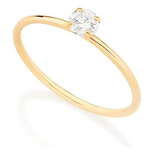 Anel Solitário Rommanel Folheado A Ouro 513053 Anel de Compromisso - Noivado -15 anos em Oferta na Shopee