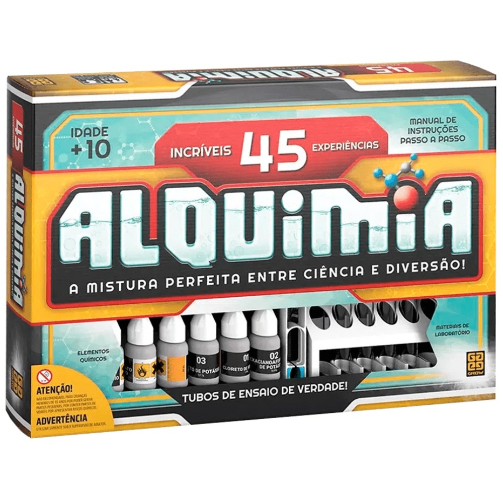 JOGO ALQUIMIA 45 EXPERIÊNCIAS GROW BRINQUEDO ATIVIDADE FRASCO SUBSTÂNCIA QUÍMICA CIÊNCIA LABORATÓRIO em Oferta na Shopee