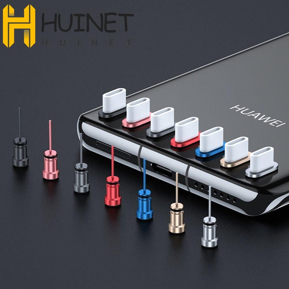 HUINET Tipo-C Anti Poeira Plug Porta De Carregamento Fone De Ouvido Jack Capa 3.5mm Liga Alumínio Protetor Boné em Oferta na Shopee