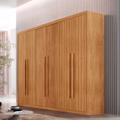 Guarda Roupa Casal Toronto 100 MDF 6 Portas e 2 Gavetas Moderna Mobília