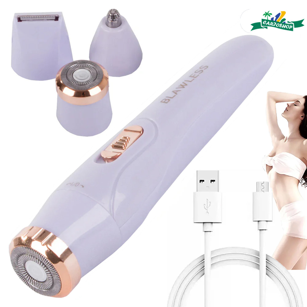 Depiladora Elétrica Recarregável 3 em 1 Multifuncional para Barbear Rápido Sem Dor Ideal para Pele Sensível Corporal em Oferta na Shopee