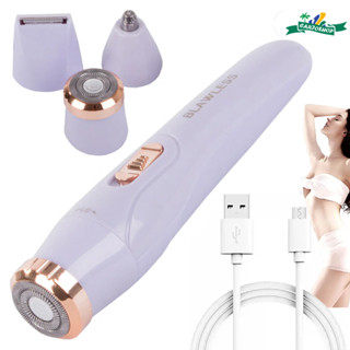 Depiladora Elétrica Recarregável 3 em 1 Multifuncional para Barbear Rápido Sem Dor Ideal para Pele Sensível Corporal em Oferta na Shopee