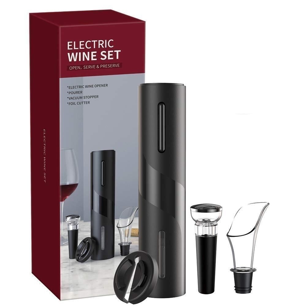 Kit Abridor Saca Rolhas Elétrico Automático -  pilhas AA