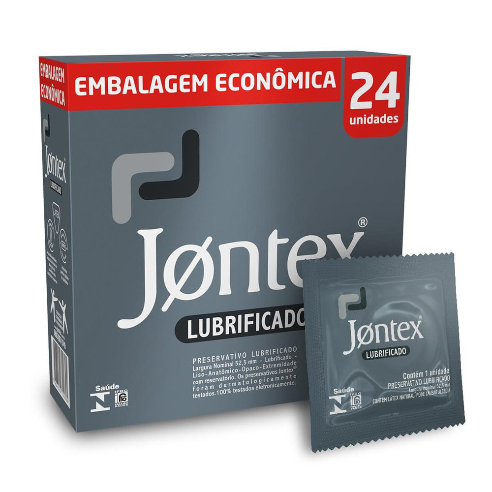 Preservativo Jontex Lubrificado 24 Unidades - Health