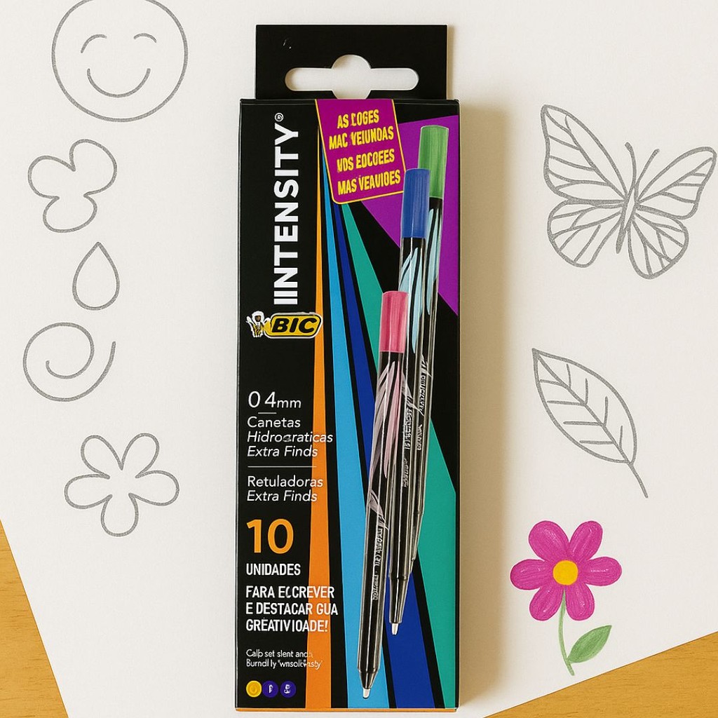 Caneta Bic Intensity Ponta 0.4mm com 5 Cores Sortida Caixa c/10 Unidades