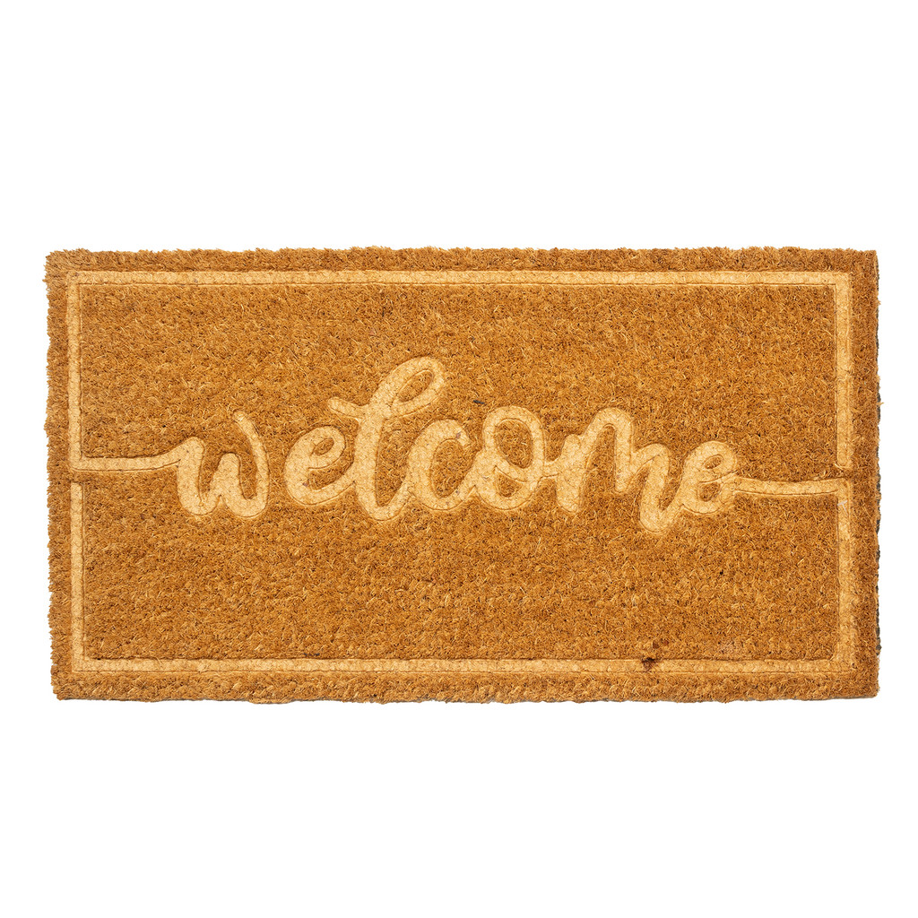 Tapete Entrada Fibra de Coco Welcome Capacho 33x60cm Marrom Edantex em Oferta na Shopee