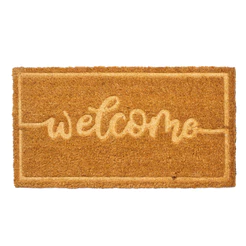 Tapete Entrada Fibra de Coco Welcome Capacho 33x60cm Marrom Edantex