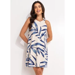 Vestido Folhagem Azul Quintess