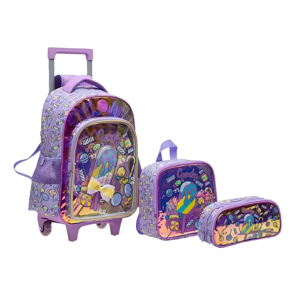 Kit Mochila Infantil Feminina c/ Carrinho 16 - Picole - YEPP