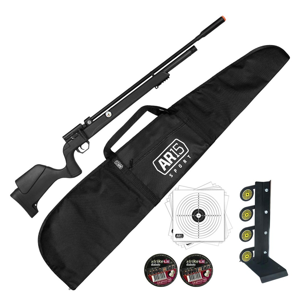 Carabina Pressão PCP 6.35 Outlander Chumbinho Alvo Metal