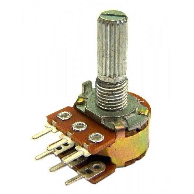 Potenciômetro 100k Linear Mini Duplo Sem Chave– Controle Duplo em Tamanho Compacto 91.03.004