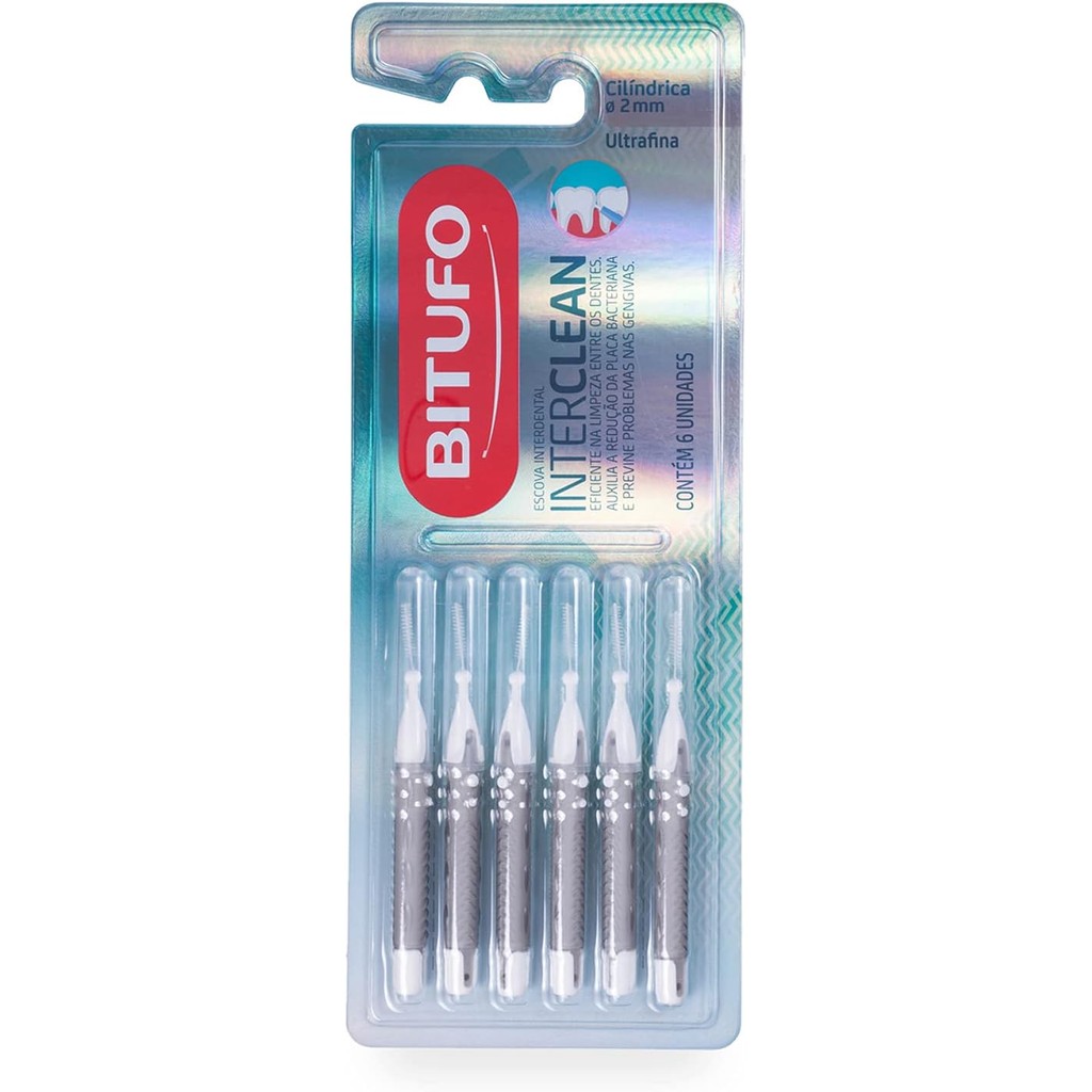 Escova Dental Bitufo Interdental Ultra Fina Com 6un em Oferta na Shopee