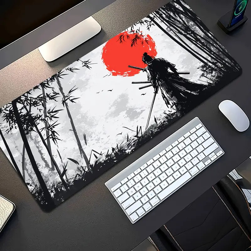 Mouse Pad Gamer Antiderrapante Grande 65x32cm Samurai