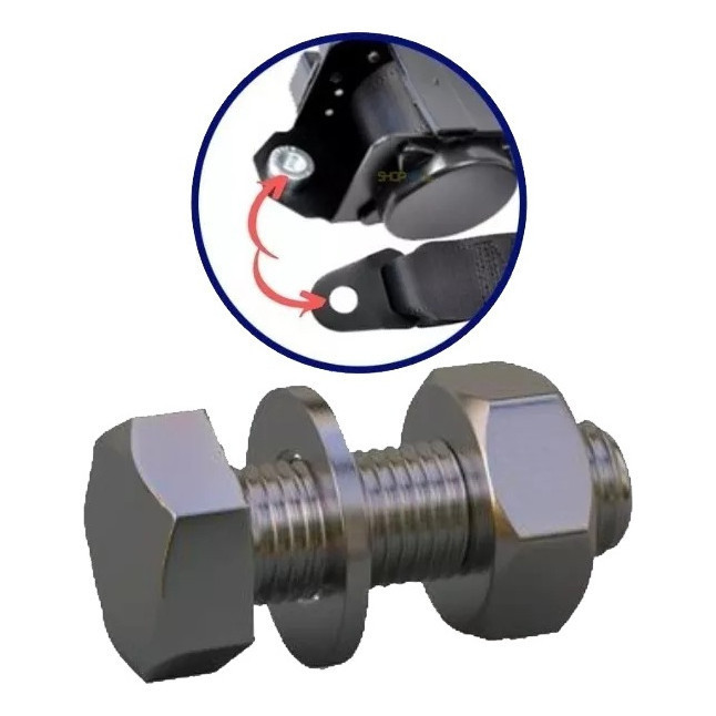 Parafusos Para Cinto De Segurança Universal 7/16 Kit 3 Peças em Oferta na Shopee