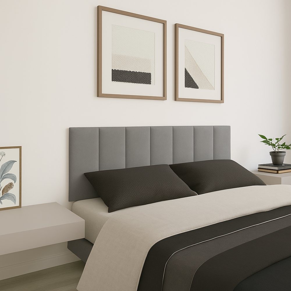 Cabeceira de Cama Adesiva Kit 8 Peças Completo Estofada em Módulos - Envio Imediato