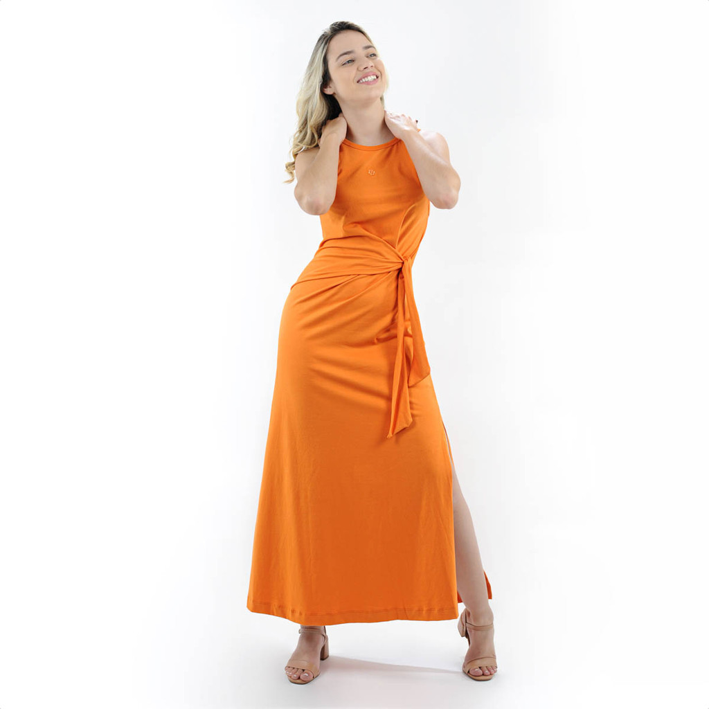 Vestido Colcci Cinto Integrado Laranja Pitanga - Feminino