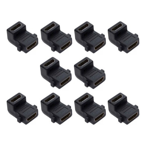 Adaptador Extensor Conector HDMI em L 90 Graus Emenda Cotovelo Fêmea para Fêmea TV Monitor 4K