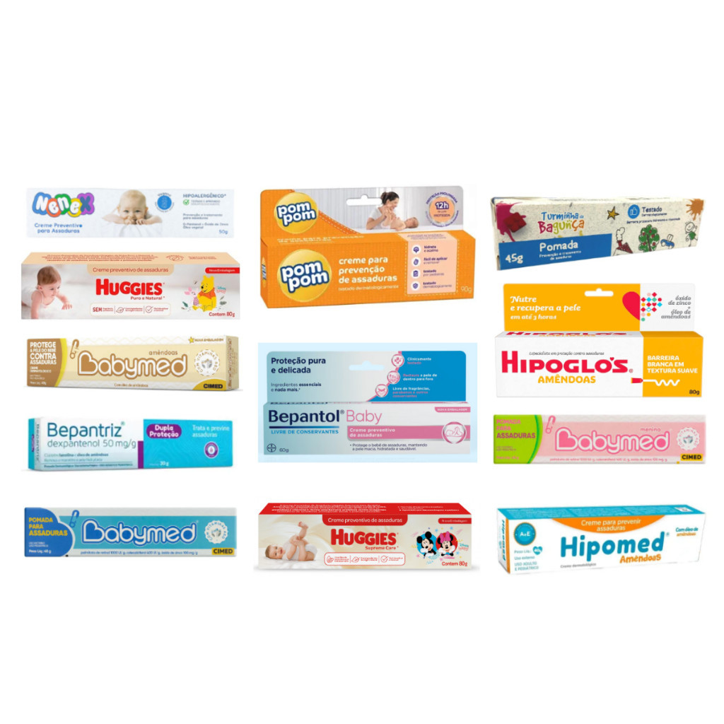 Pomadas preventiva anti assaduras infantil Protege o bebê - Diversas marcas