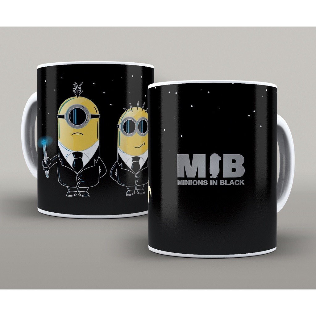 Caneca Minions MIB Minions in black - Porcelana 325ml