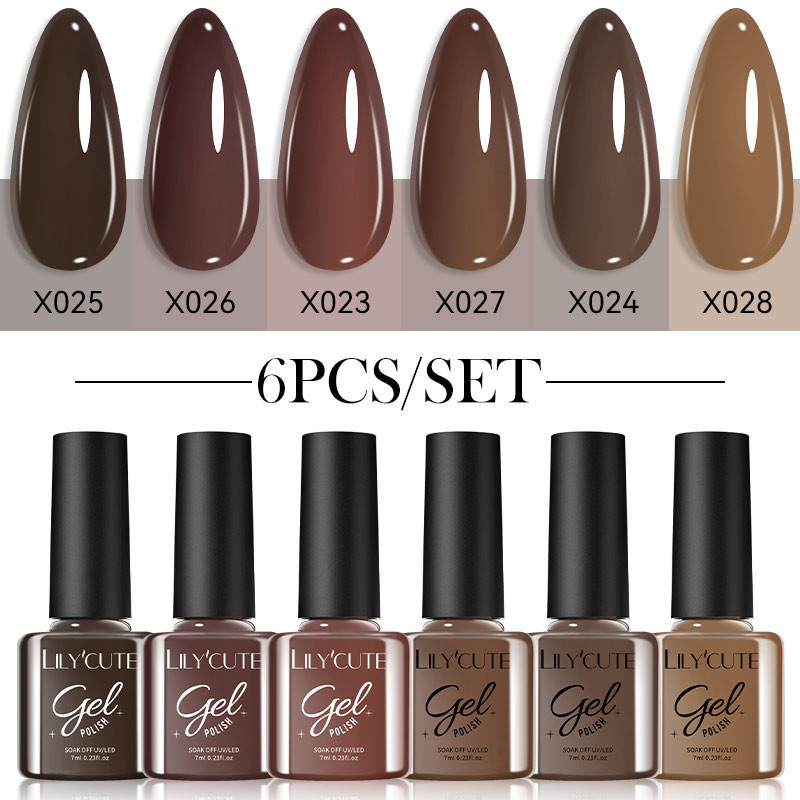 LILYCUTE 6 Cores Conjunto De Esmaltes Em Gel De Esmalte Todas As Estações Arte De Unhas Embeber Kit LED Manicure Para Meninas