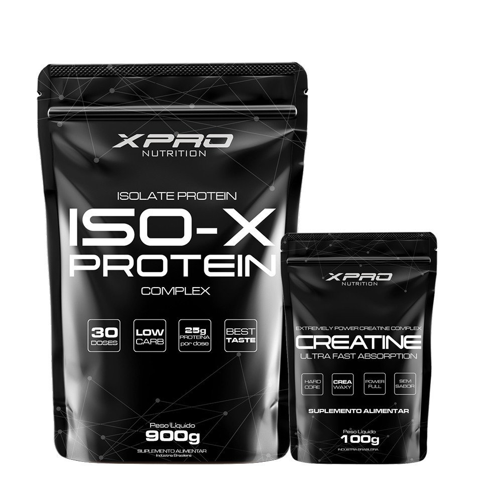 Kit Iso-X - 900g + Creatina Refil - 100g - XPro Nutrition em Oferta na Shopee