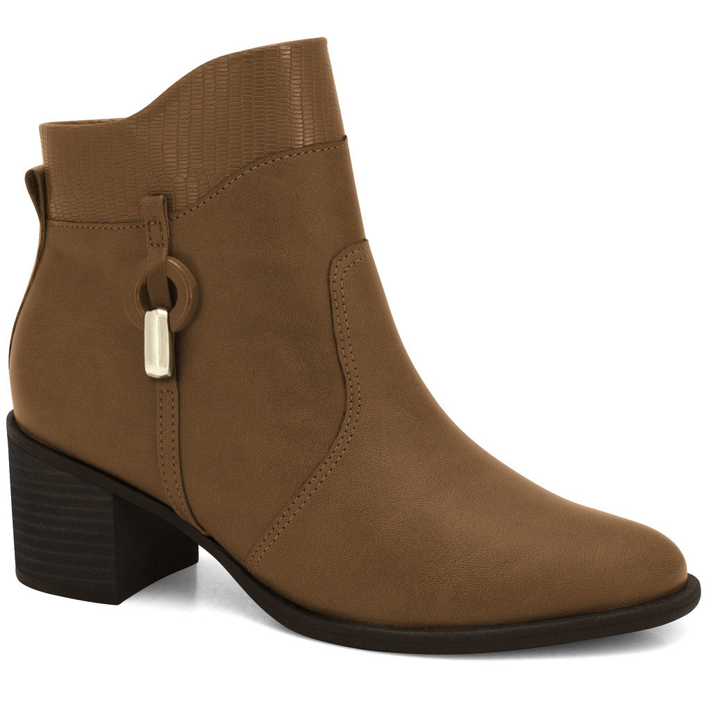 Bota Feminina Cano Curto Caramelo Comfortflex 2492303-1 - Women Shoes