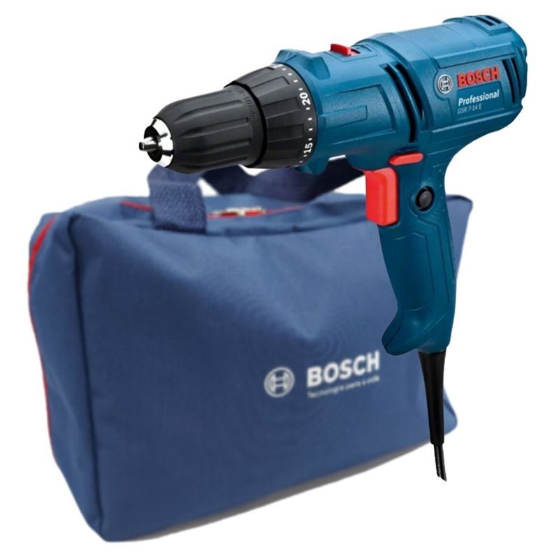 Parafusadeira e Furadeira Elétrica 400W GSR 7-14E com Bolsa Bosch 220V em Oferta na Shopee