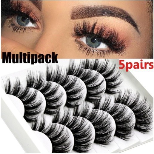 5 Pares De Cílios Falsos Em 3D De Mink Maquiagem Criss-Handmade Eyelash