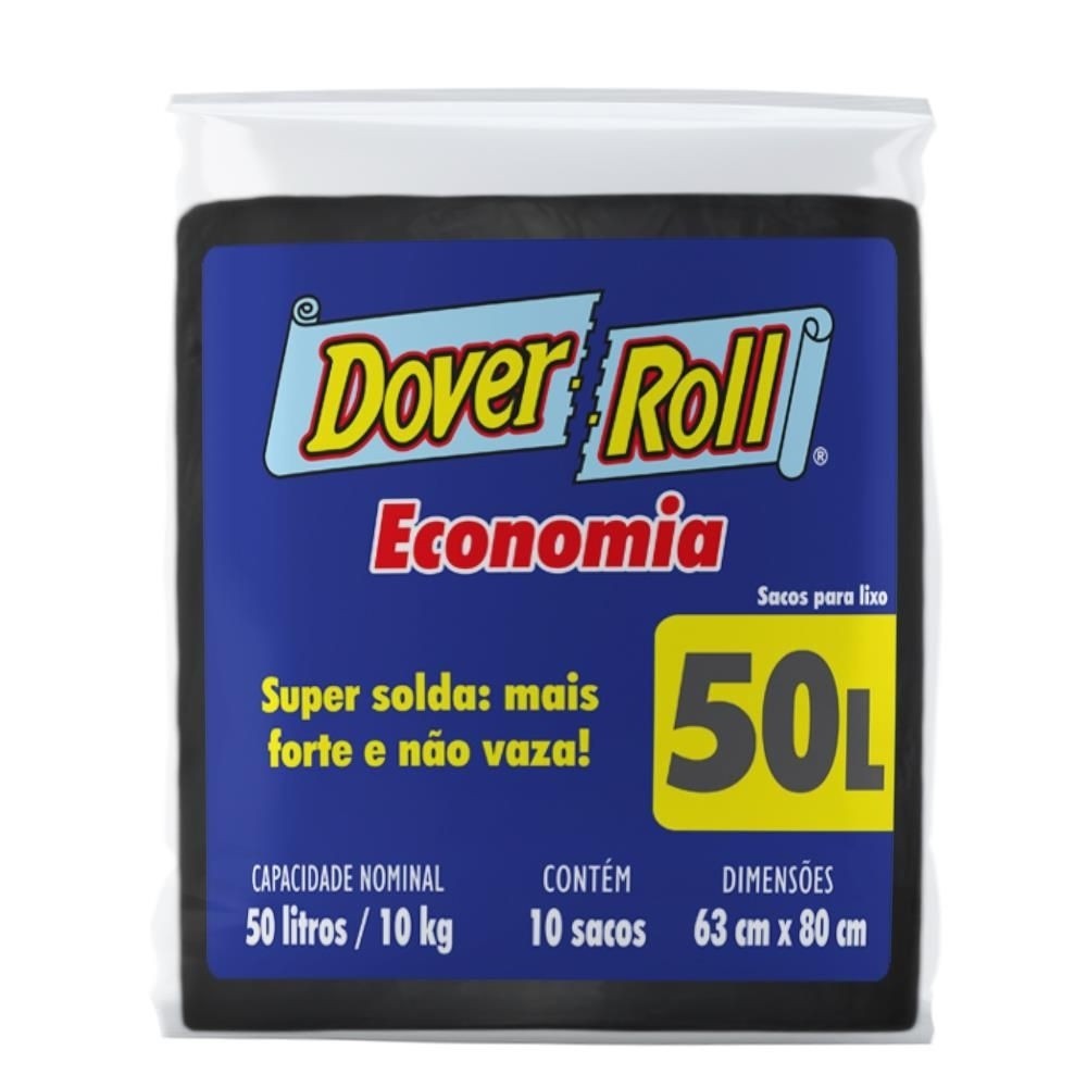 Saco Para Lixo 50L Dover Roll Economia 10UN - Home & Living