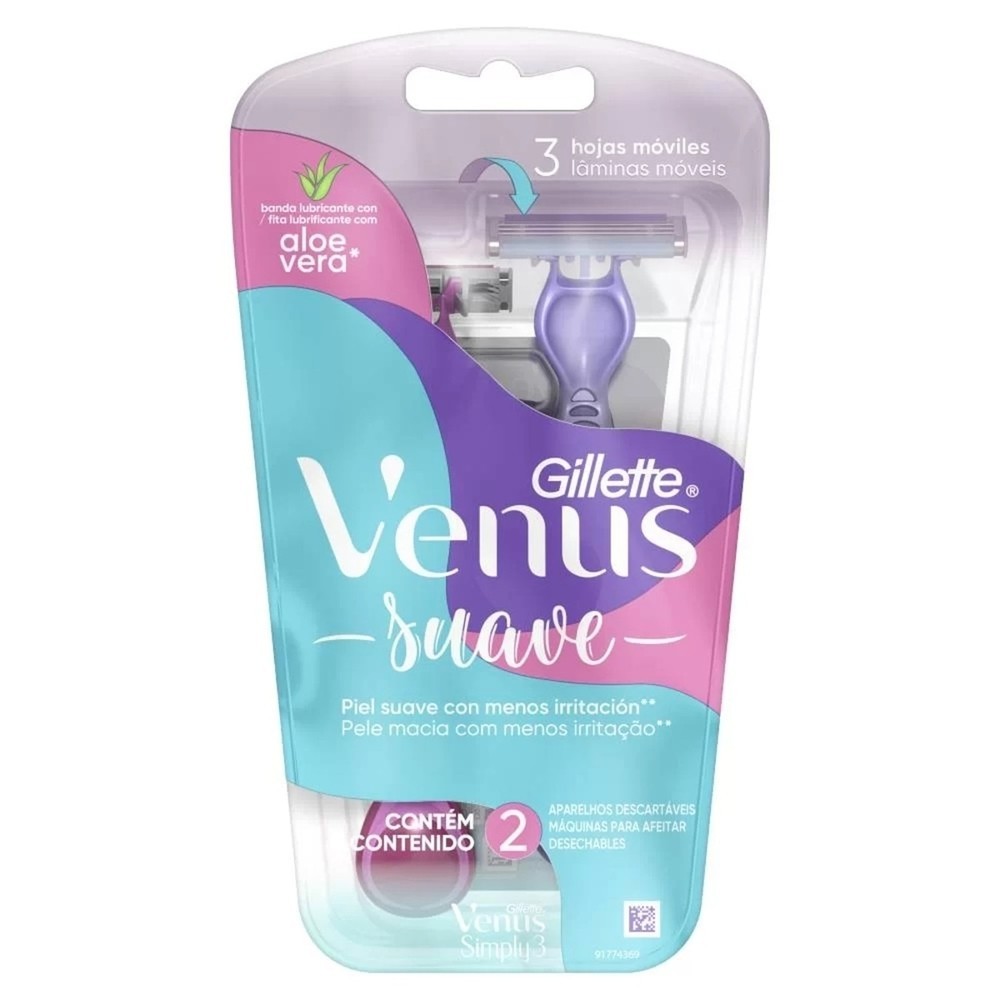 Aparelho de Depilar Gillette Venus 3 Suave 2 unidades em Oferta na Shopee
