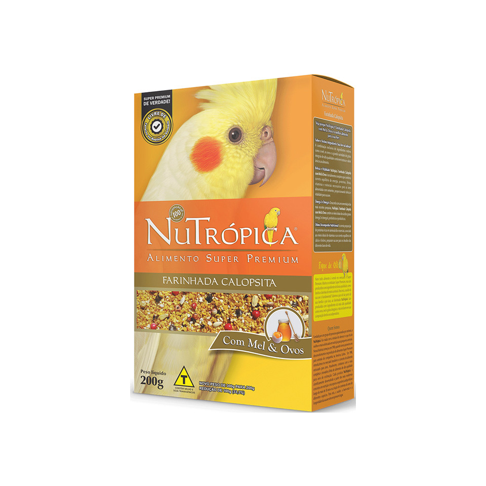 Ração Nutrópica Farinhada Para Calopsita Mel E Ovos 200g