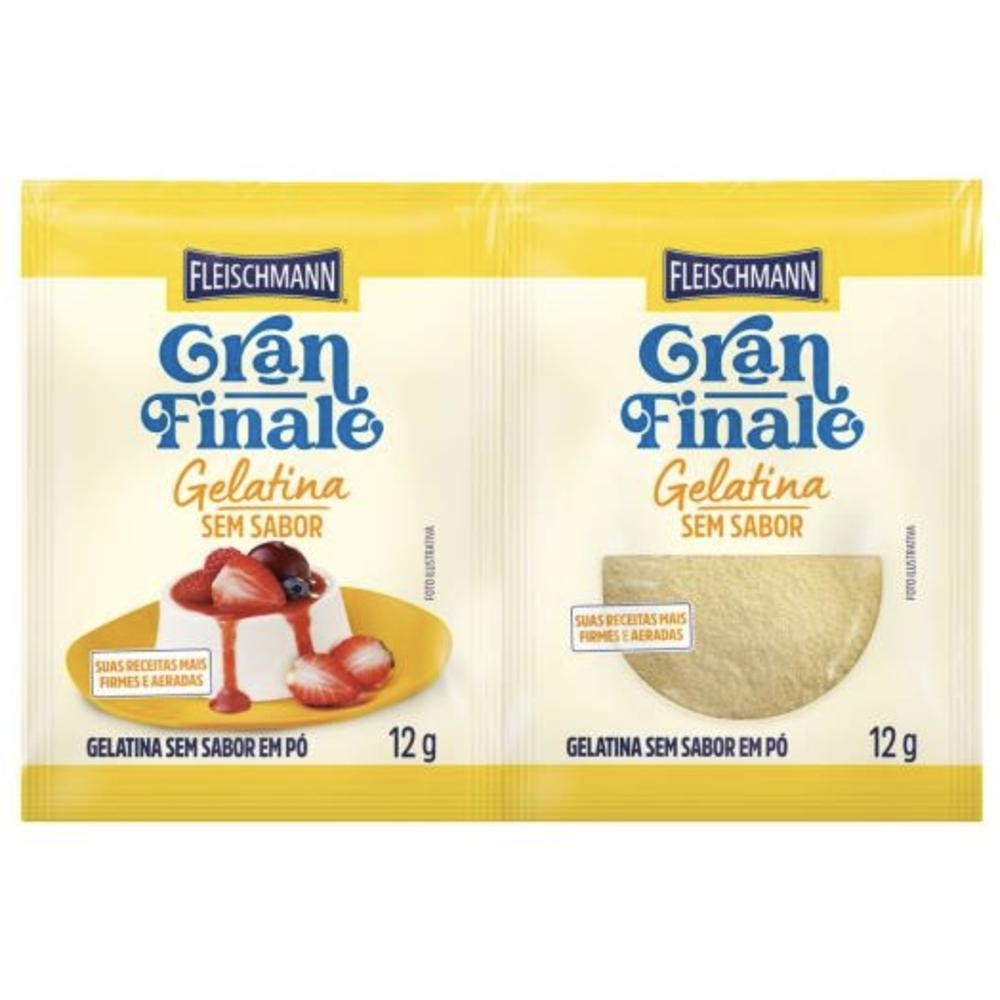 Fleischmann Gran Finale Gelatina Em Pó Sem Sabor Pacote 12G em Oferta na Shopee