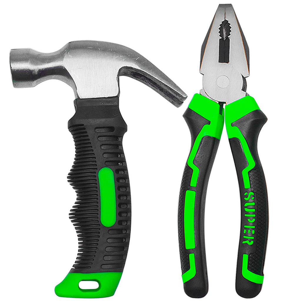 Kit Jogo De Ferramentas Alicate Universal 8'' e Mini Martelo 6'' em Oferta na Shopee