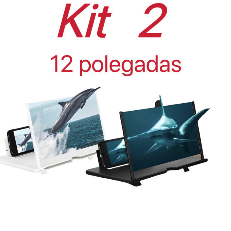 Kit 2 Lupa de tela de telefone 3D dobrável de 12 polegadas em Oferta na Shopee