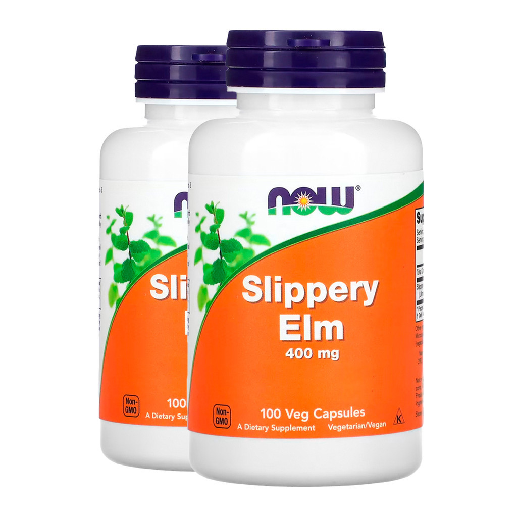 Kit 2x Ulmus Rubra 400mg Now Foods Slippery Elm 100 Cáps Importado/Made in Usa