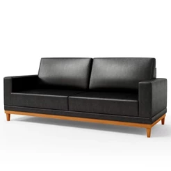 Sofá Living 160cm 2 Lugares Kayrós D05 Sintético Preto - Mpozenato