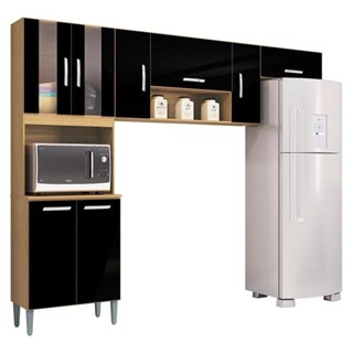 Cozinha Lavinia 3 Peças Damasco Preto - Poquema em Oferta na Shopee