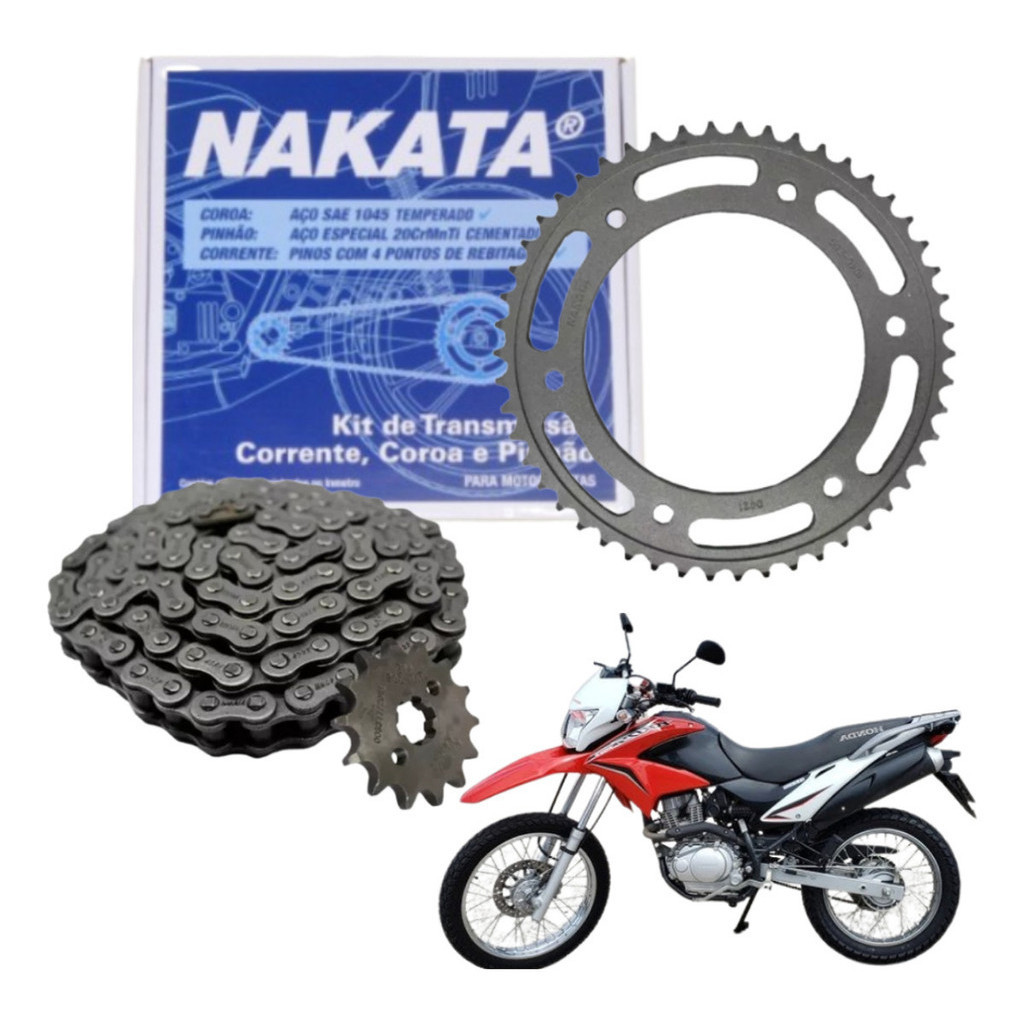 Kit Transmissão com Retentor Nxr Bros 150 2005 2006 2007 2008 2009 2010 a 2015 O