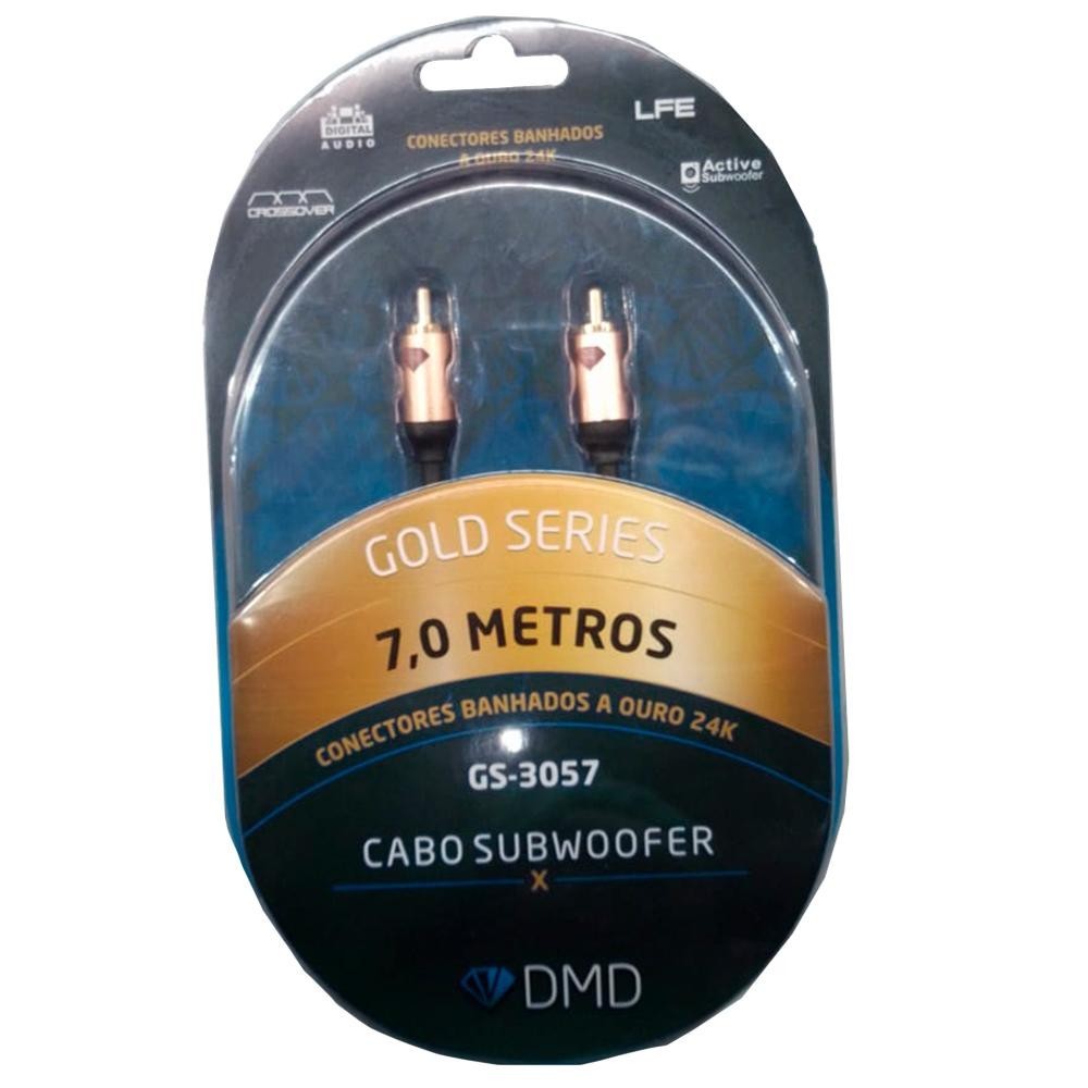 Cabo RCA para Subwoofer Diamond Cable DMD GS-3057 7 Metros Gold Series