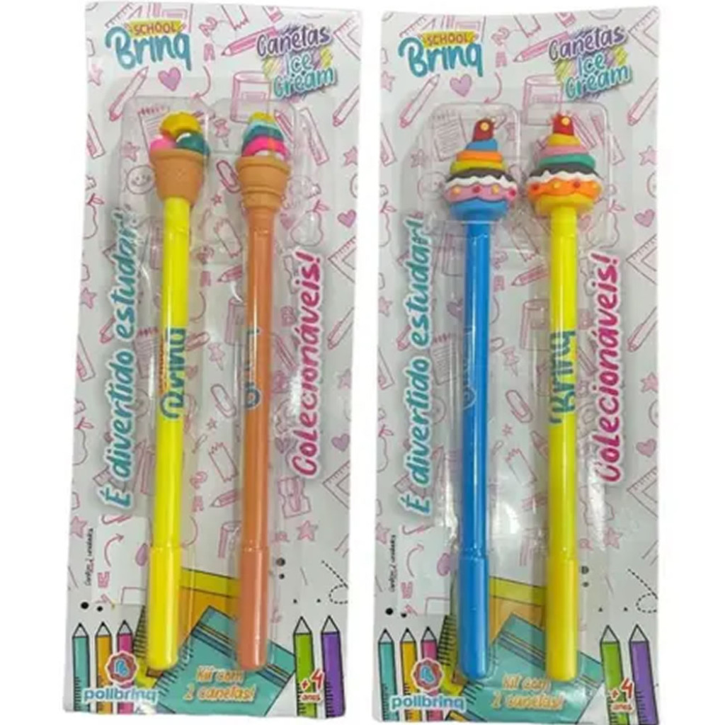 CANETA DIVERTIDA SORVETE 7898706186219 POLIBRINQ SCB83