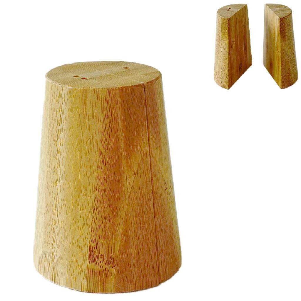 Jogo porta temperos saleiro e pimenteiro sal pimenta especiarias condimentos mesa bar restaurante cozinha bambu bamboo