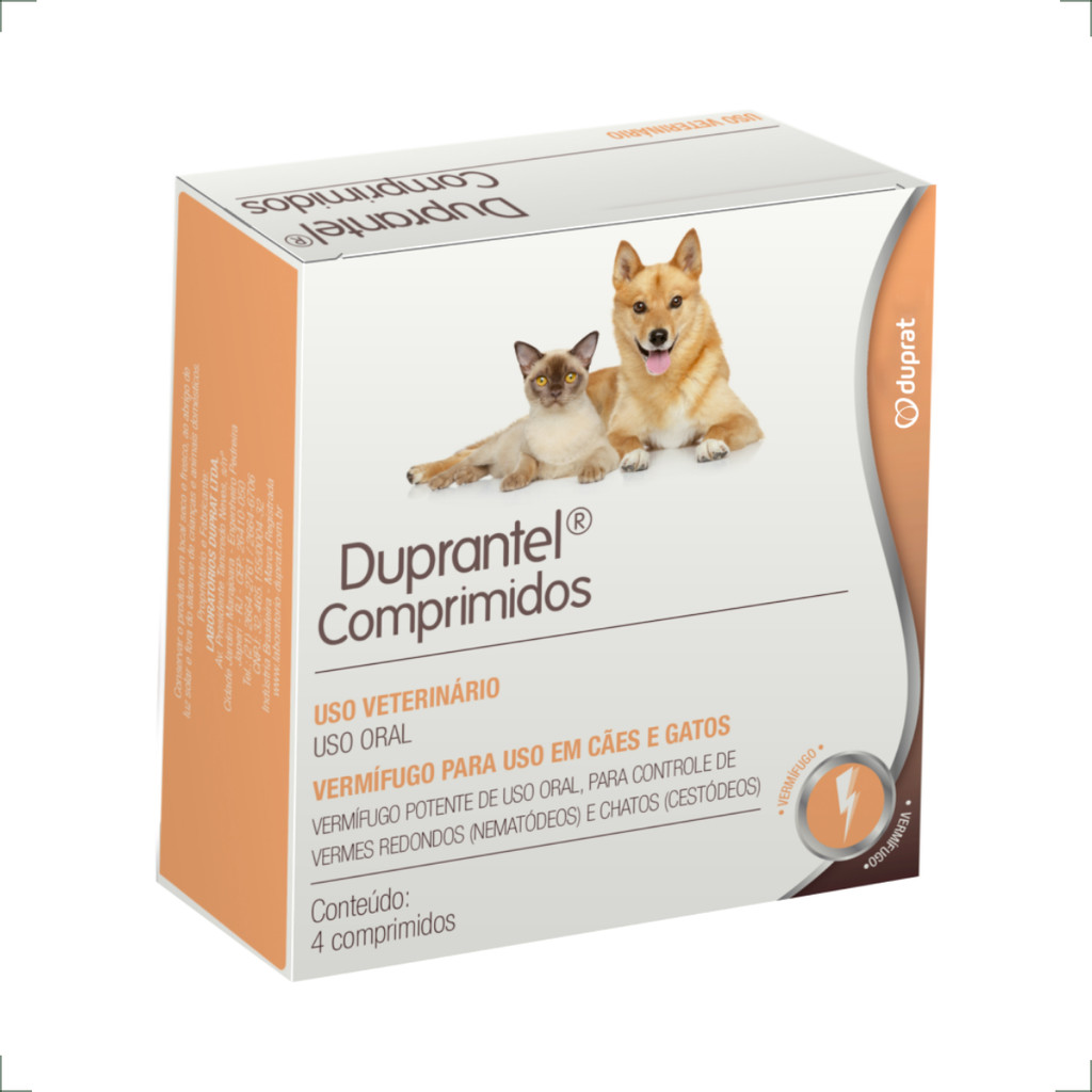 Duprantel Duprat Vermífugo para Cães e Gatos - 4 Comprimidos
