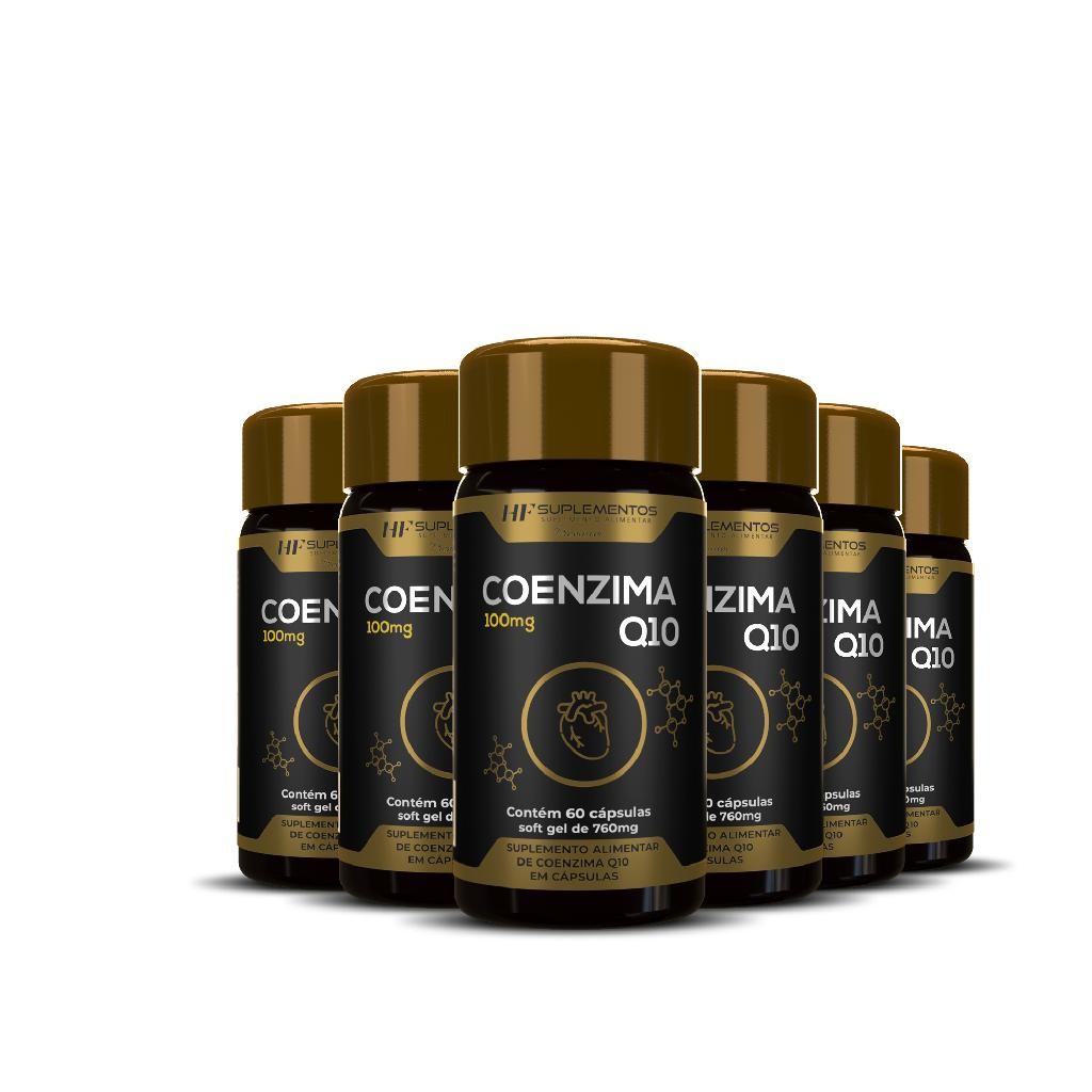 Coenzima Q10 100mg 60 Cápsulas HF Suplementos Kit 6 unidade – Equilíbrio Diário!