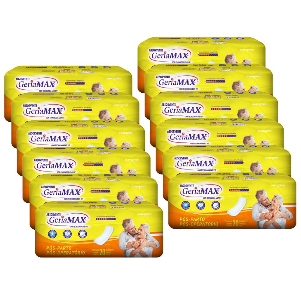 Kit com 12 Absorventes Geriátricos Geriamax com 20un cada