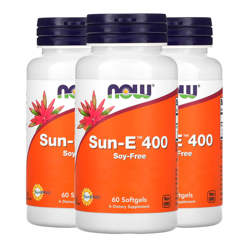 Kit 3x Vitamina E Sun-E 400 268mg Now Foods 60Soft Importado /Made in Usa