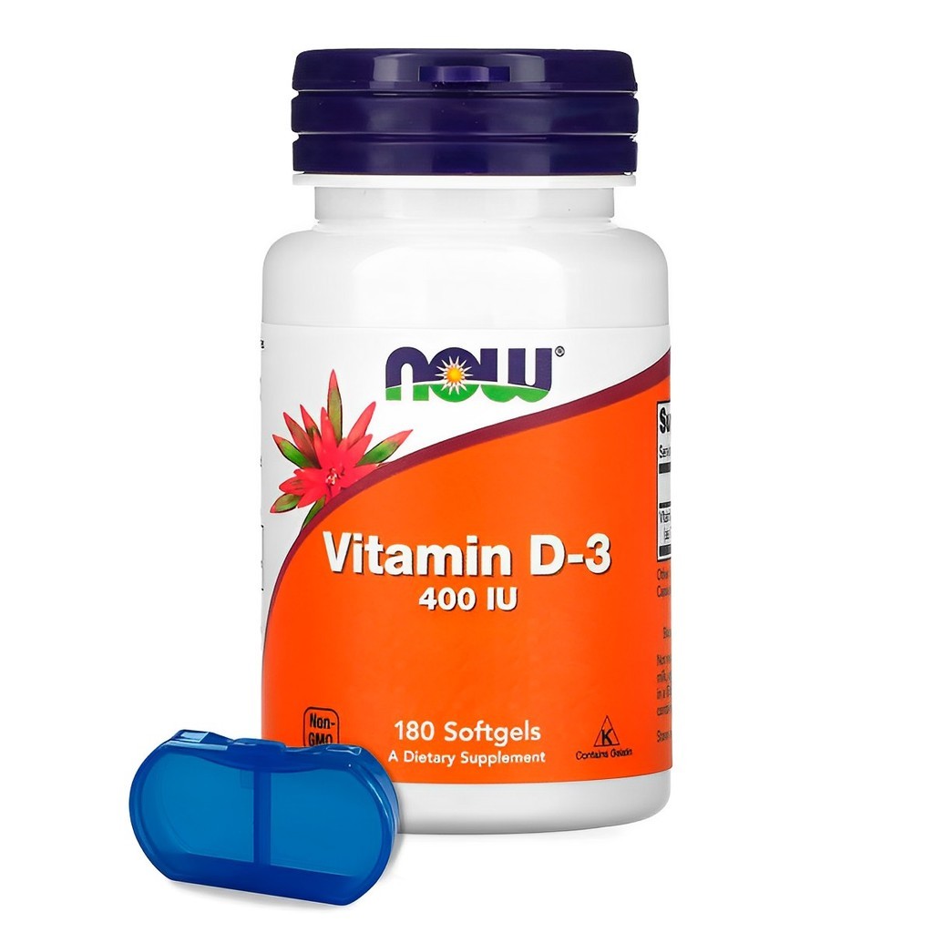 Vitamina D-3 Now Foods 180 Cáps Softgels + Porta Cápsulas em Oferta na Shopee
