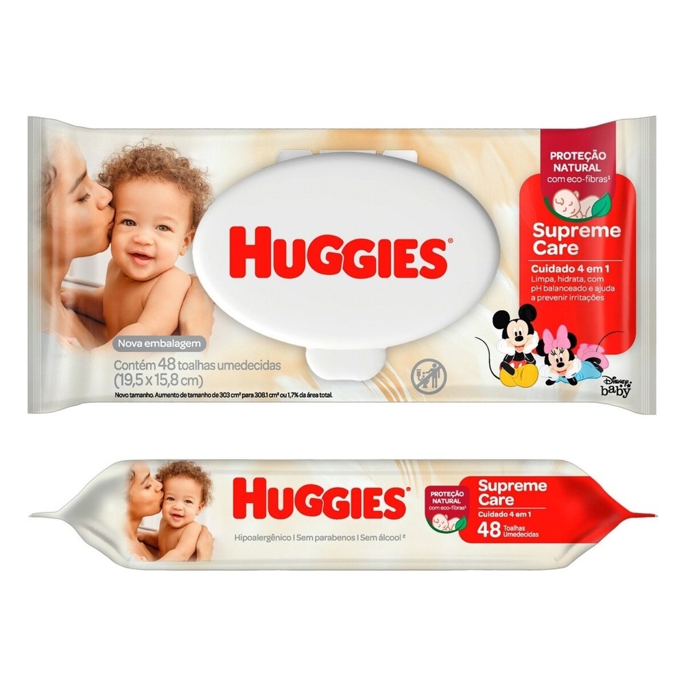 Lenco Umedecido Huggies Supreme Care 48 Unidades em Oferta na Shopee