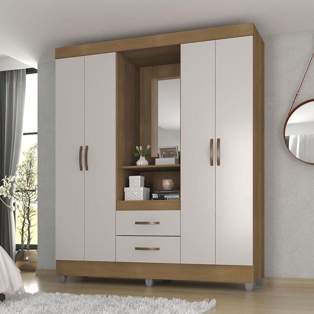 Guarda Roupa Casal Capela Lite Nature Off White - Móveis Leão - Home & Living